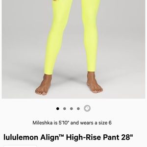 Lululemon Align BRAND NEW Size 8 Electric Lemon